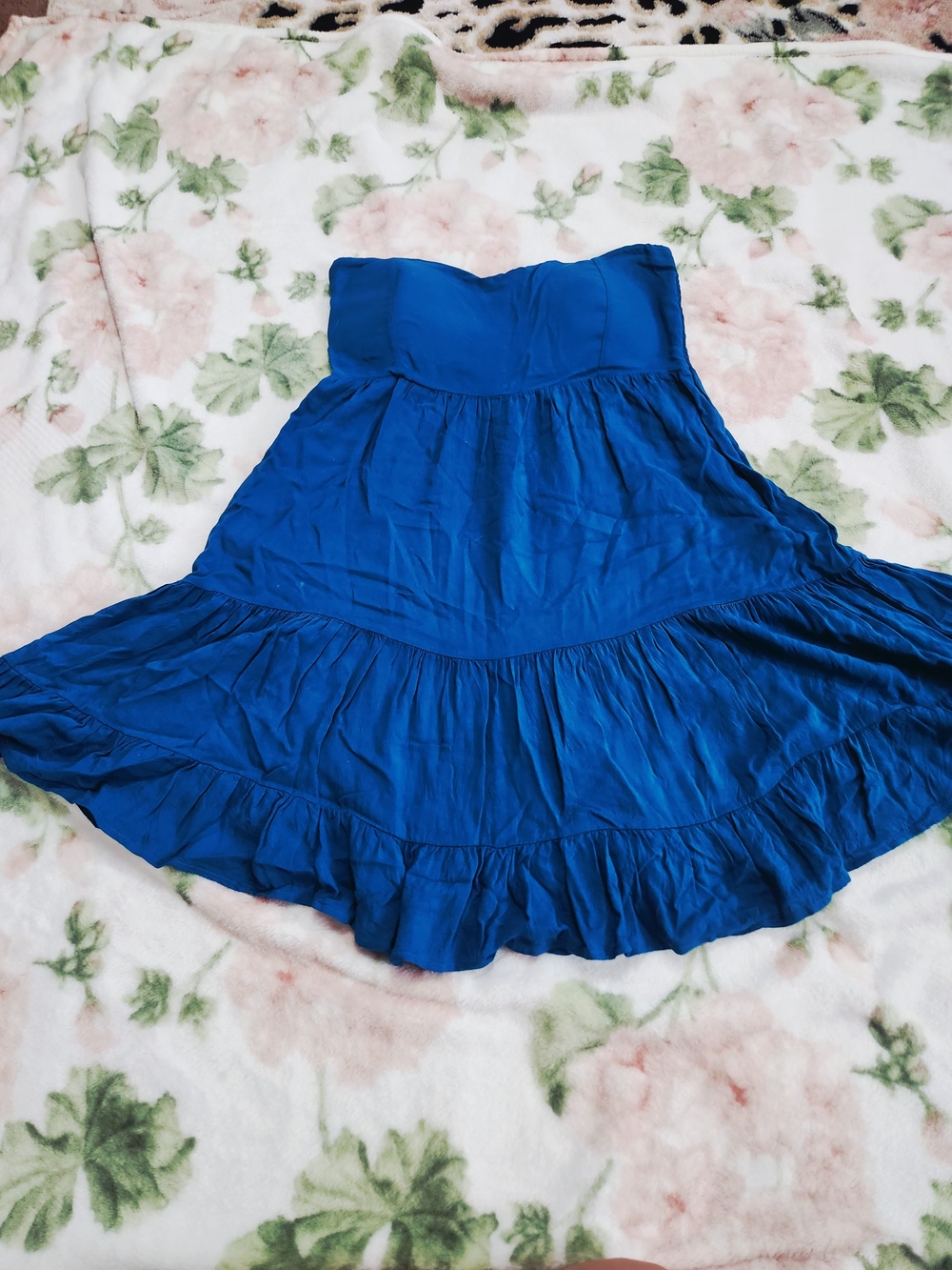 Zenana Outfitters Teal Blue Strapless Circle Skirt